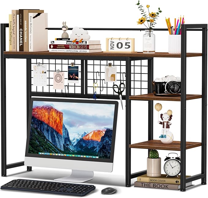 Snughome Desk Shelf, 38.6" Desktop Organizer Shelf, Desk Hutch by Snughome