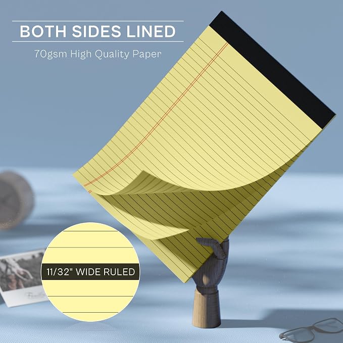 Legal Pads 8.5 x 11 Wide Ruled Notepads 20 Pack 30 Sheets Perforated - Image 5