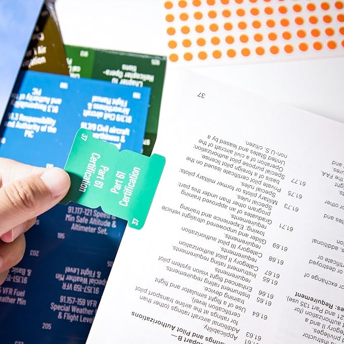 FAR/AIM 2024 Tabs, Color-Coded and Laminated Index Tabs for Private Pilot's License, FAA VFR, 90 Pre-Printed and 10 Blank Tabs (Book Not Included)-DeskLoop Office