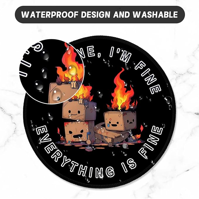 ITNRSIIET Round Mouse Pad with Stitched Edge Premium-Textured Waterproof - Image 5