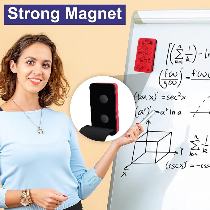 Dry Erase Eraser, Magnetic Whiteboard Eraser 4 Pack White Board Erasers - Image 3
