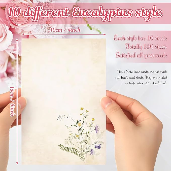 Spiareal 100 Pcs Blank Note Cards Blank Decorative Notecards Index Cards Bulk - Image 3