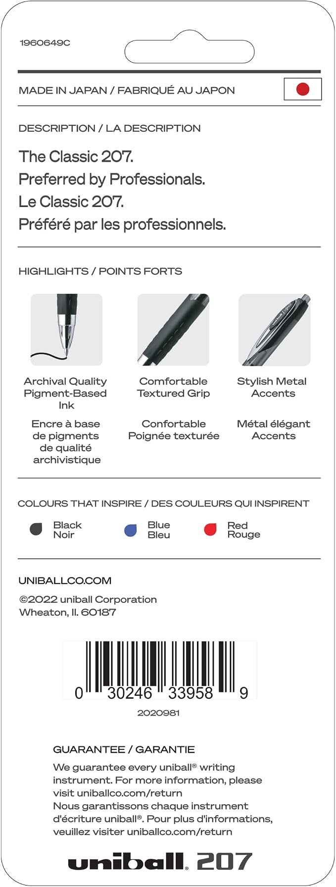 uniball 207 Retractable Gel Pens, Medium Point, 3 Pack - Image 2