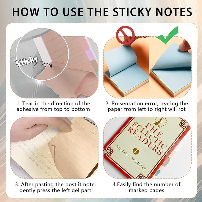 Sticky Notes Set 920 Pack, Divider Sticky Notes Tabs, Office Supplies, Planner - Image 4