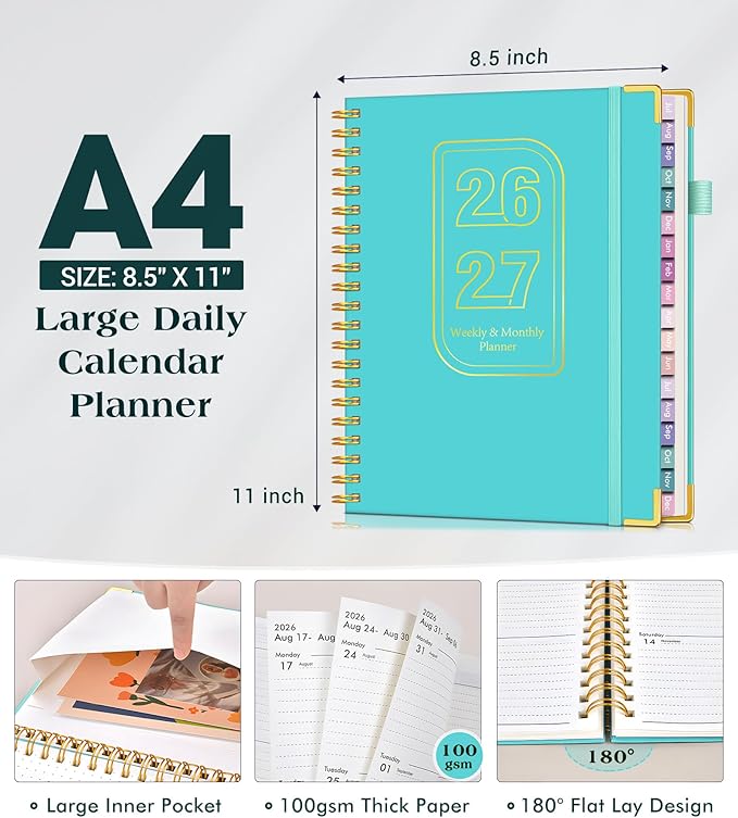 Academic Planner 2026-2027, 18 Months Weekly and Monthly Hardcover Planner - Image 5