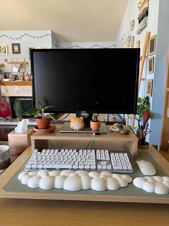 JIKIOU Upgrade Leather Cloud Keyboard Wrist Rest, Cloud Wrist Rest - Image 3