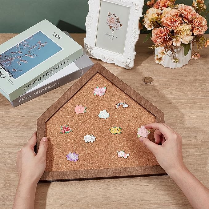 BENECREAT Cork Brooch Board, Baseball Home Plate Style, 11.8x11.8 Inch | Wall - Image 3
