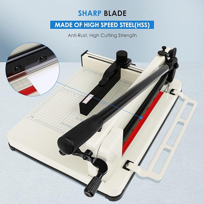 Heavy Duty Paper Cutter,17 Inch Guillotine Paper Cutter, One Replacement Blade for Free Cortadora de Papel 500 Sheets Papers, Paper Scrap Slicer Trimmer for Cardstock Cards Office Home School-DeskLoop Office