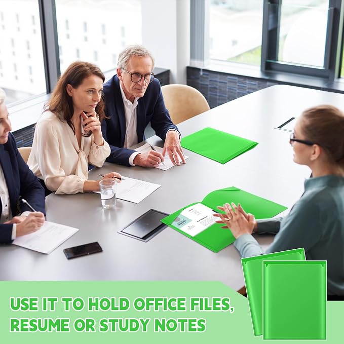 Henoyso 36 Pack Fruit Green Plastic Folders - Image 4