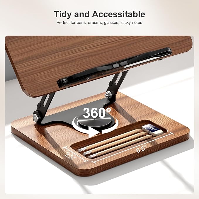 OPTIXCELL Book Stand for Reading, 360° Rotating Hands Free Book Holder - Image 4