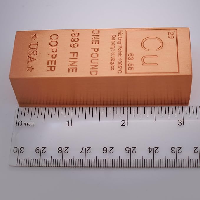 1 Pound Copper Bar .999 Pure Paperweight | Element Design - Image 4