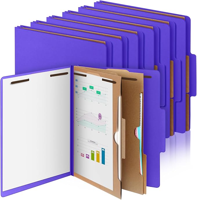 Skyygemm 12 Pcs Classification Folders Letter Size, 2 Pocket Dividers by Skyygemm