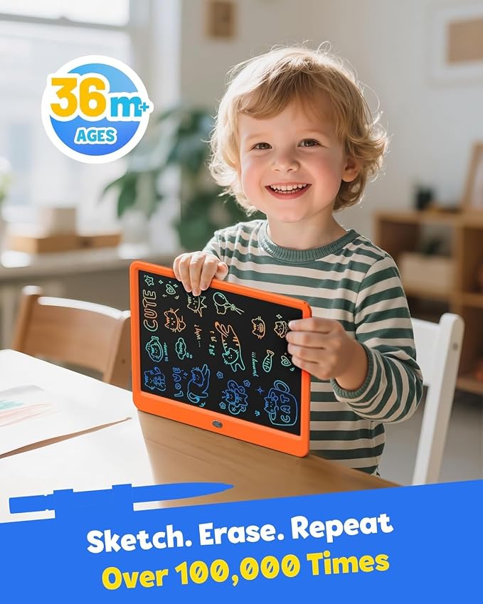 TEKFUN LCD Writing Tablet Doodle Board, 16inch Colorful Drawing Tablet Kids - Image 2