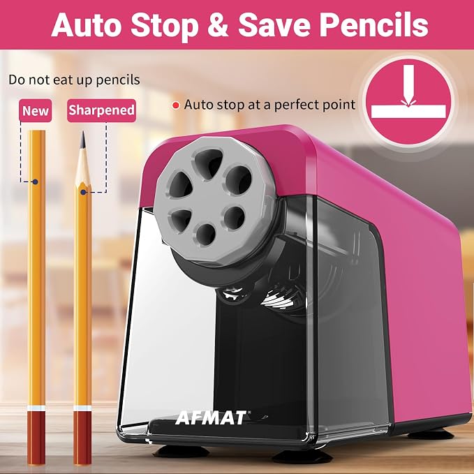 AFMAT 6-Hole Electric Pencil Sharpener - Image 4