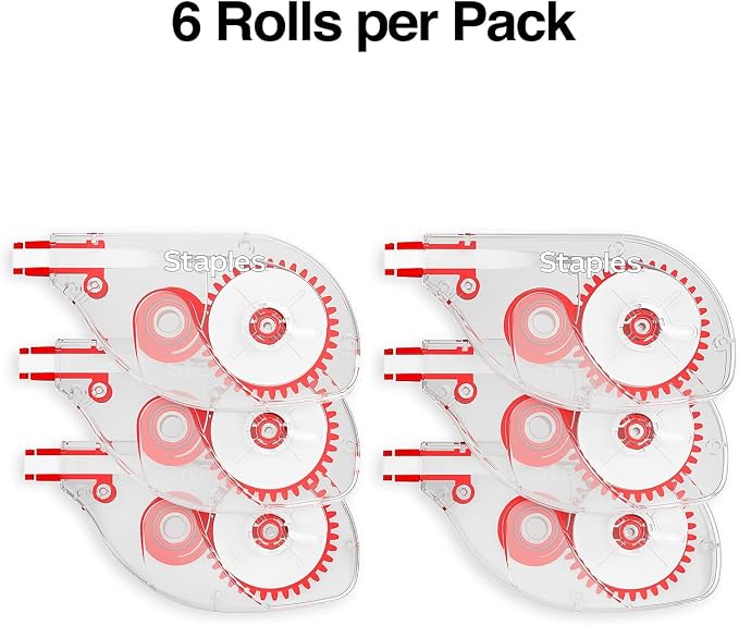 STAPLES Correction Tape, 6 Pack – Instant Dry Tape - Image 7