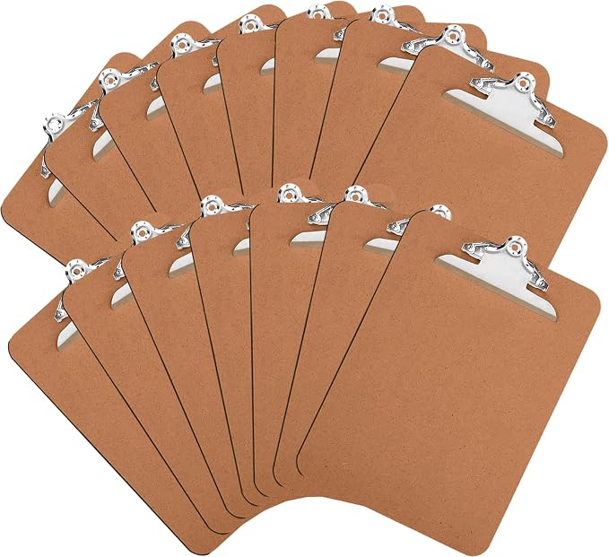 Clipboards, HERKKA 15 Pack Hardboard Office Clipboards Butterfly Clipboards by HERKKA