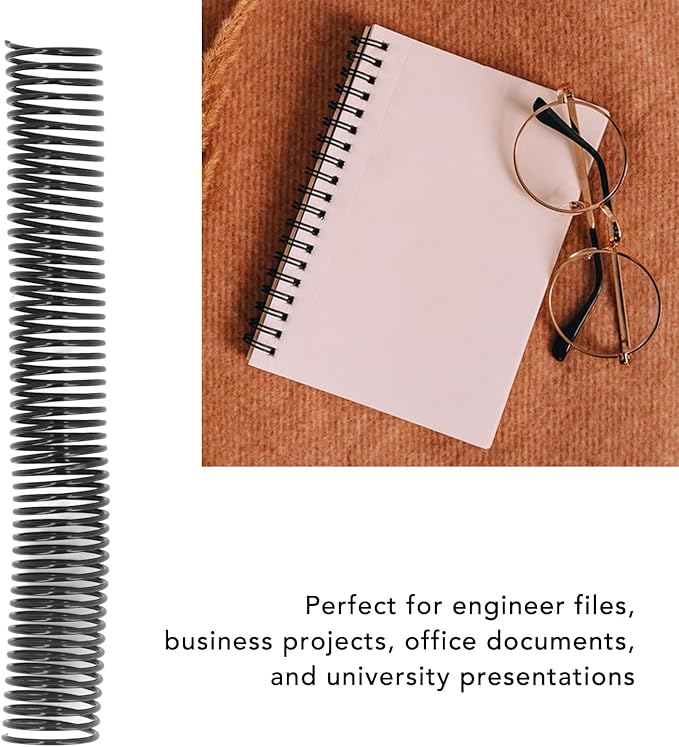 18 Pcs Plastic Spiral Binding Coil, 4:1 Pitch, 38mm Diameter, Reusable, Up to 310 Sheets High Capacity Binding Coil, for A4 Paper, Documents, Business-DeskLoop Office