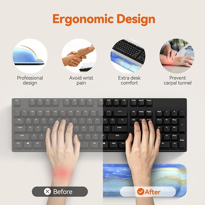 TECKNET Wrist Rest for Computer Keyboard, Thicken Memory Foam Wrist Support Pad - Image 2