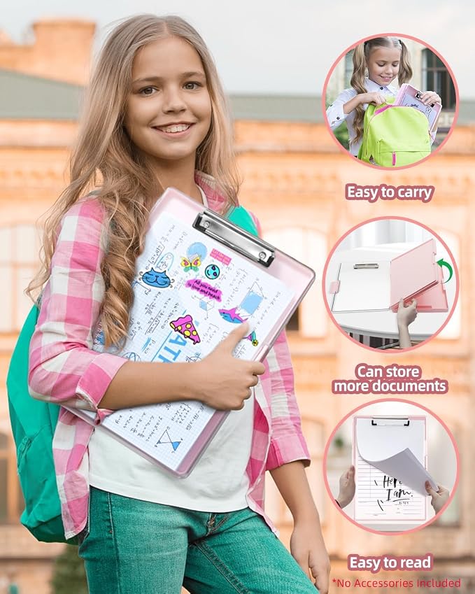 Clearview Clipboard with 2 Storage, Dry Erase 8.5x11 Heavy Duty ClipBoards - Image 5