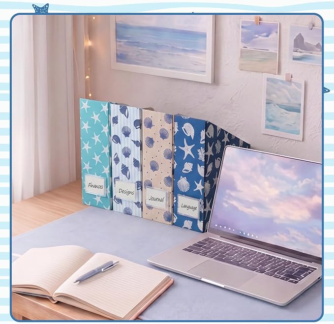AmazingSpark Set of 4 Coastal Magazine Holder Decorative Foldable Magazine - Image 5