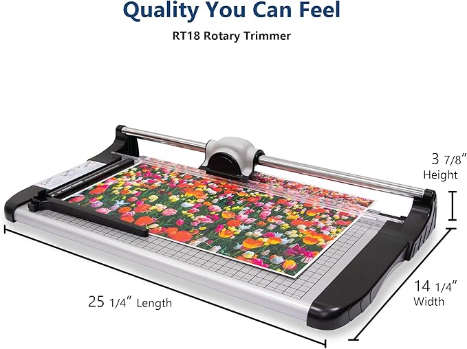 United Office Products RT18 Commercial Rotary Paper Trimmer, Sturdy Metal Base, 18" Cut Length, 15 Sheet Capacity, Paper Cutter for Offices, Schools and Crafts-DeskLoop Office