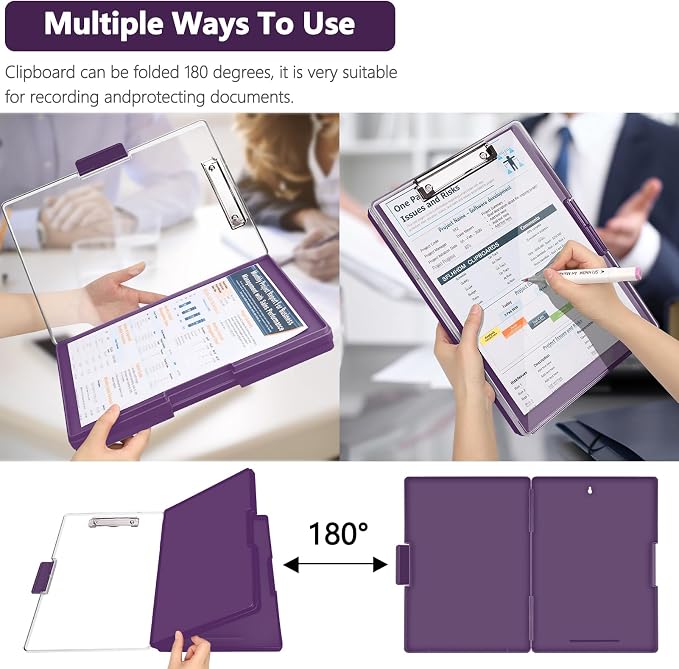 SFLHHDM Clipboard with Storage, Heavy Duty Clip Boards 8.5x11 with 2 Storage - Image 6