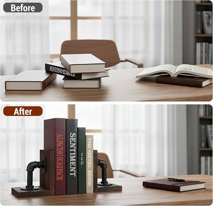 MyGift Book Ends Decorative, Bookends - Image 3