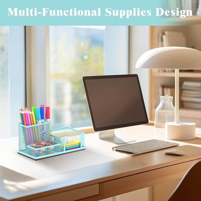 SUPEASY Mesh Pen Holder Desk Organizer, Office Supplies Pencil Storage - Image 3