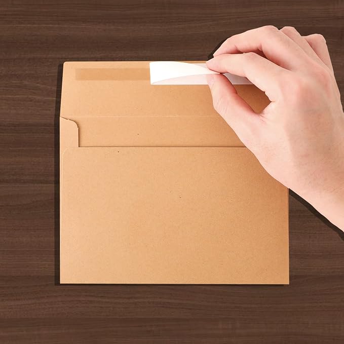 Kraft Kraft Paper Envelopes, 50 Pack, 5 x 7 Inch, Personalize Gift, Invitations - Image 4