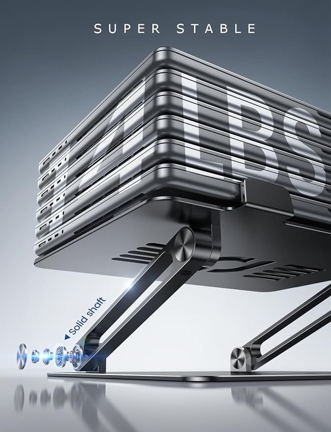 Lamicall Adjustable Laptop Stand, Portable Laptop Riser, Aluminum Laptop Stand - Image 4