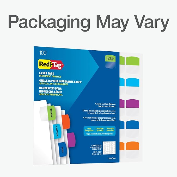 Redi-Tag Laser Printable Tabs, Permanent Index Tabs, Customizable Adhesive - Image 7