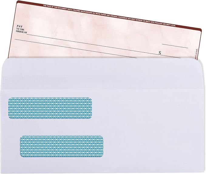 Aimoh #8 Double Window Flip & Seal Security Check Envelopes 500 Qty, Fits - Image 6