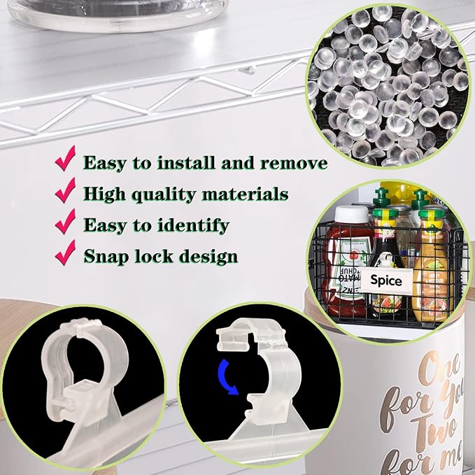 Wire Shelf Label Holder, ELEMGULY 35PCS Plastic Basket Label Holders - Image 4
