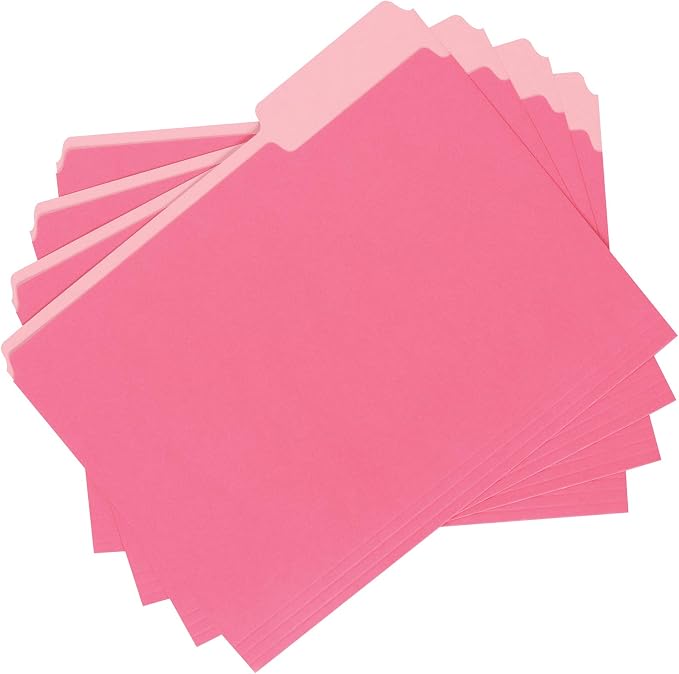 Amazon Basics File Folders for Organization, Letter Size, 1/3 Cut Tab - Image 4