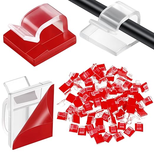 Blulu 100 Pcs Adhesive Cable Wire Clips, Outdoor Light Clips, Cord Management by Blulu