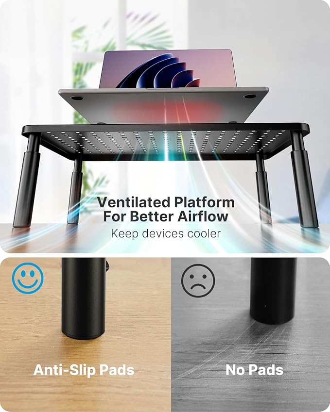 HUANUO Monitor Stand, Monitor Stand Riser 3 Height Adjustable, Monitor Riser - Image 6