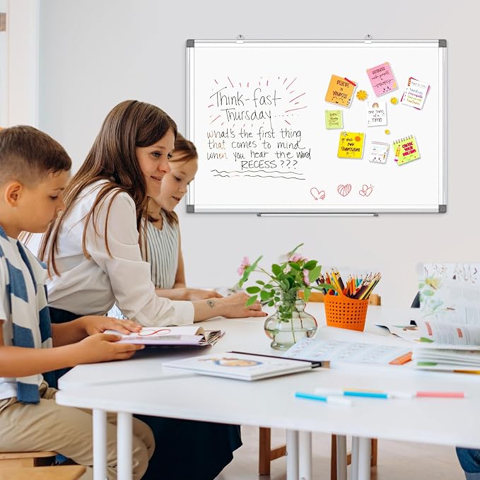 Double-Sided Magnetic Aluminum Frame Whiteboard, Hanging Mounting White Board - Image 7