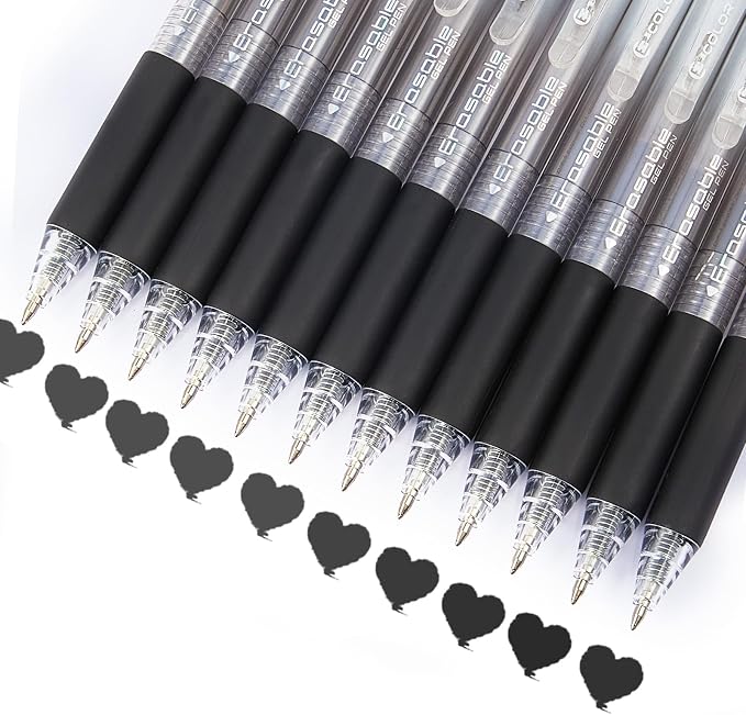 12Pcs Retractable Erasable Gel Pens Clicker, Fine Point 0.7mm Smooth Writing - Image 3