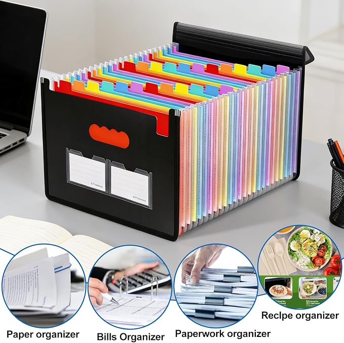 24 Pocket Expanding File Organizer, Accordion Document Folder - Image 7