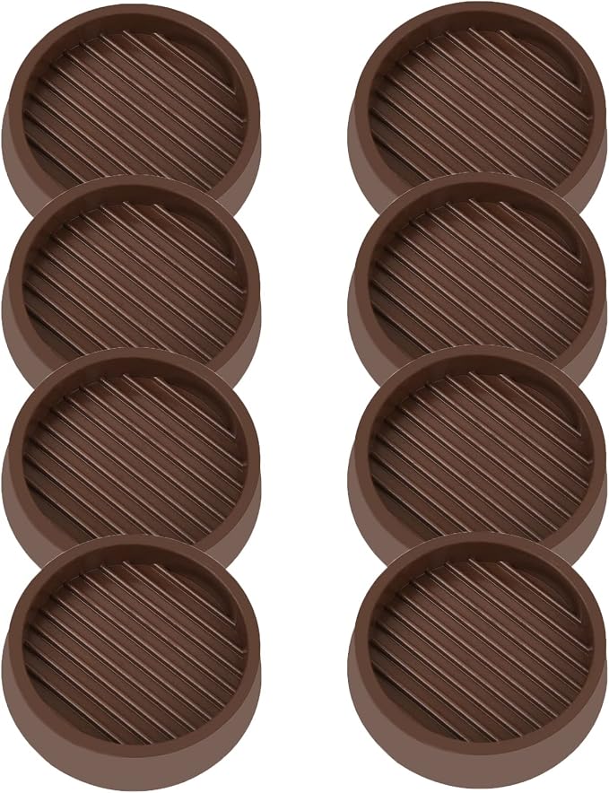 VOCOMO 2X2 Round Rubber Caster Cups, Non Slip Furniture Pads, Anti-Slip Gripper by VOCOMO