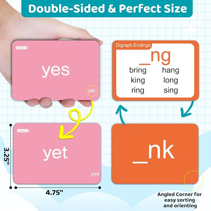 712 Sight Words/Phonics Flash Cards, Dolch & Fry High Frequency Site Words - Image 3