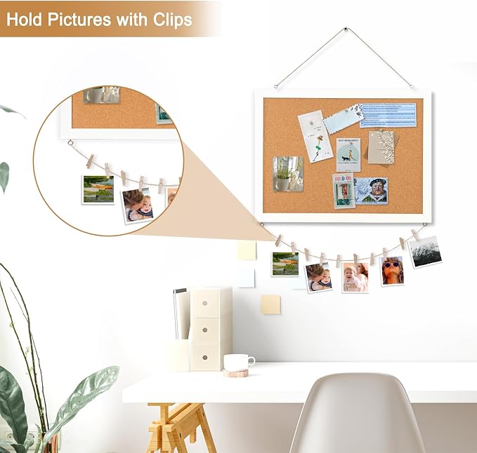 Double-Sided Small Wood Framed Cork Board - Image 5