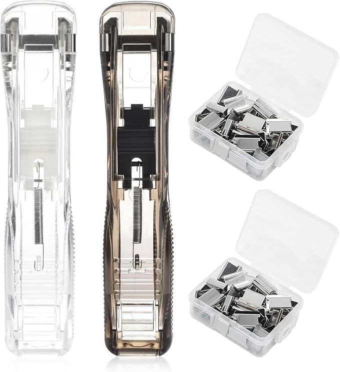 Portable Binder Clip Stapler, Includes 100 Reusable Clips, Handheld Paper Clam by Unknown