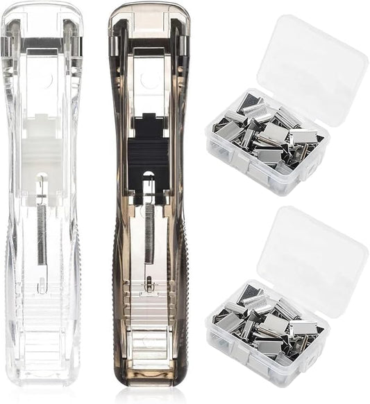 Portable Binder Clip Stapler, Includes 100 Reusable Clips, Handheld Paper Clam by Unknown