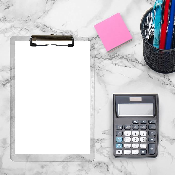 Super Z Outlet Slim Plastic Transparent Thin Lightweight Colorful Fun Clipboard - Image 2