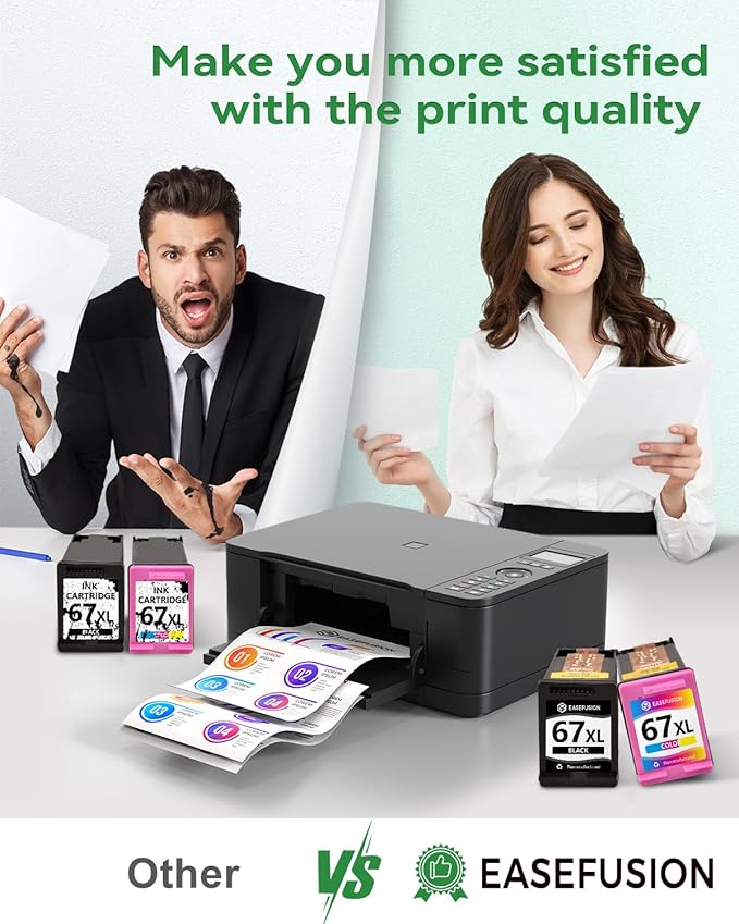 67XL Ink Cartridges Black Color Combo Pack Replacement for HP Ink 67 HP67XL 67 XL Compatible with DeskJet 2755e 2700 2700e 4155e 4100 Envy 6000 6055e 6455e Printer-DeskLoop Office