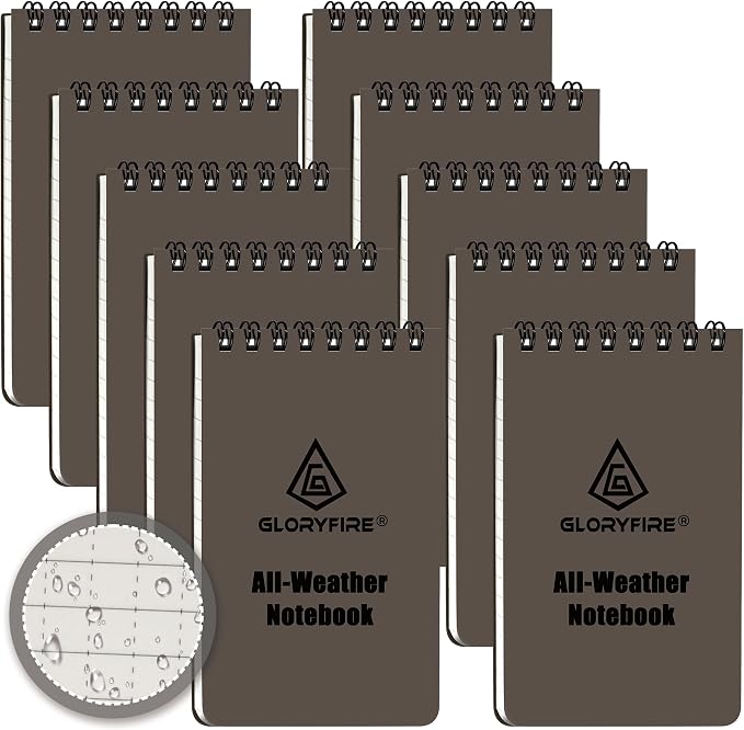 GLORYFIRE Waterproof Notebook Tactical All-Weather Spiral Memo Paper Notepad - Image 8