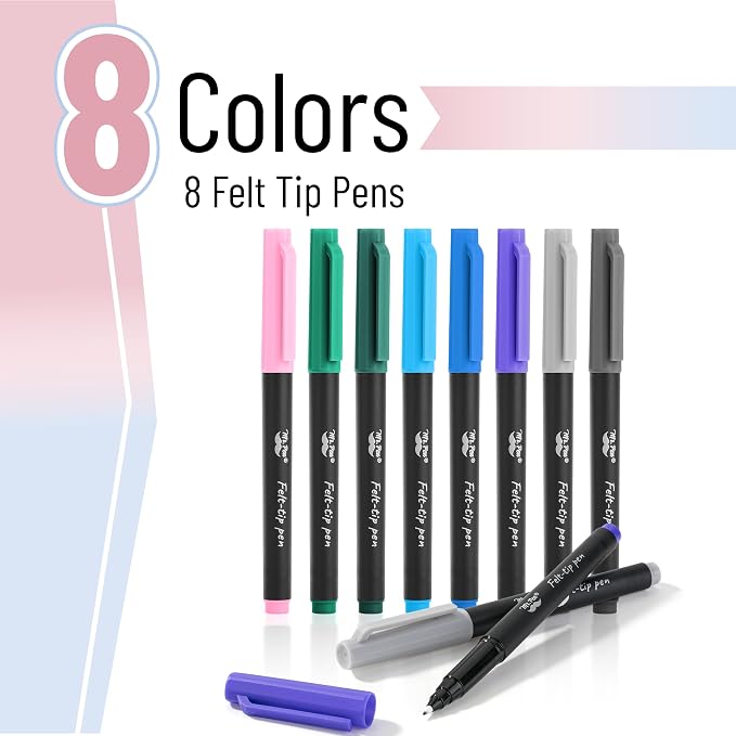 Mr. Pen- Felt Tip Pens, 8 Pack, Fast Dry | Fine Felt Tip Pens - Image 2