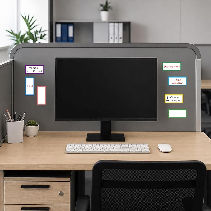 25 pcs Colored Border Magnetic Dry Erase Labels, VEINARDYL 4" x 2" Reusable - Image 5