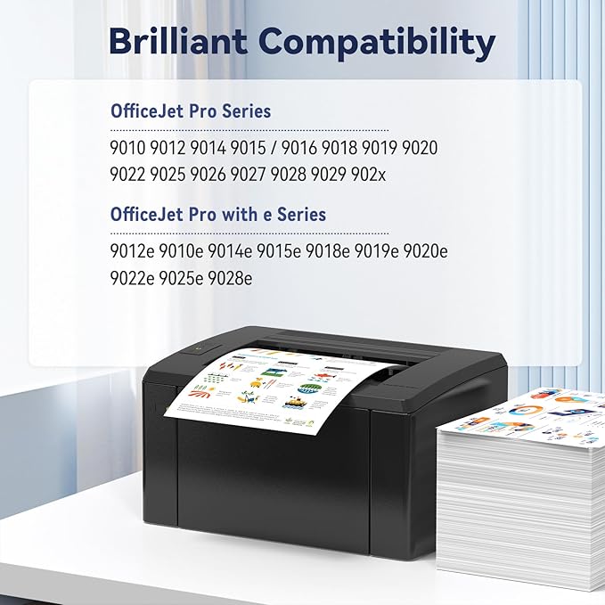 962xl Ink cartridges Compatible for HP 962 XL HP962XL Ink Combo Pack Work with HP Office Jet Pro 9010 9010e 9015e 9018e 9020 9020e 9025 9025e Series (4 Pack kcmy)-DeskLoop Office